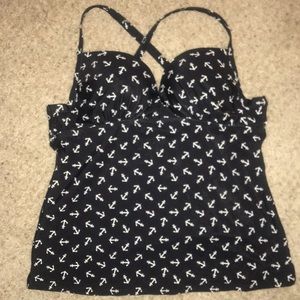 Torrid - Anchor Tankini top with padded cups